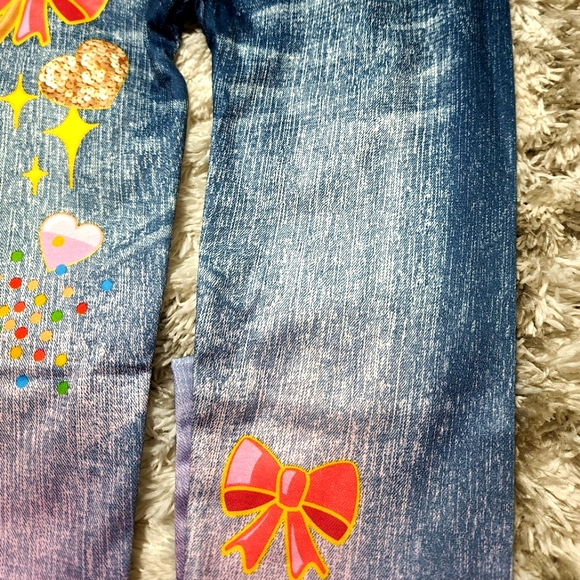 emoji Girls Colorful Fake Jeans - Picture 4 of 12
